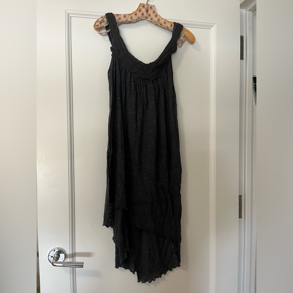 Free People gray soft sheer midi dress